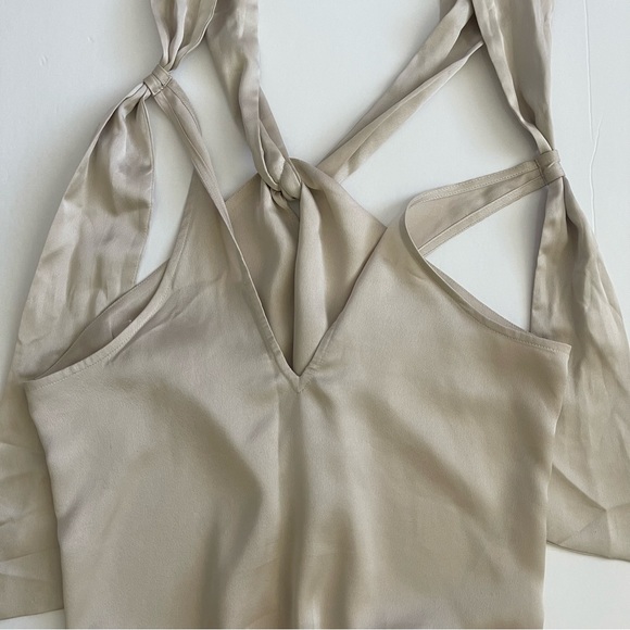 Abercrombie & Fitch Tops - Abercrombie and Fitch Silk Neutral Creat Tan  Bodysuit